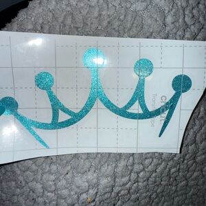 Cricut Teal Glitter Crown Sticker